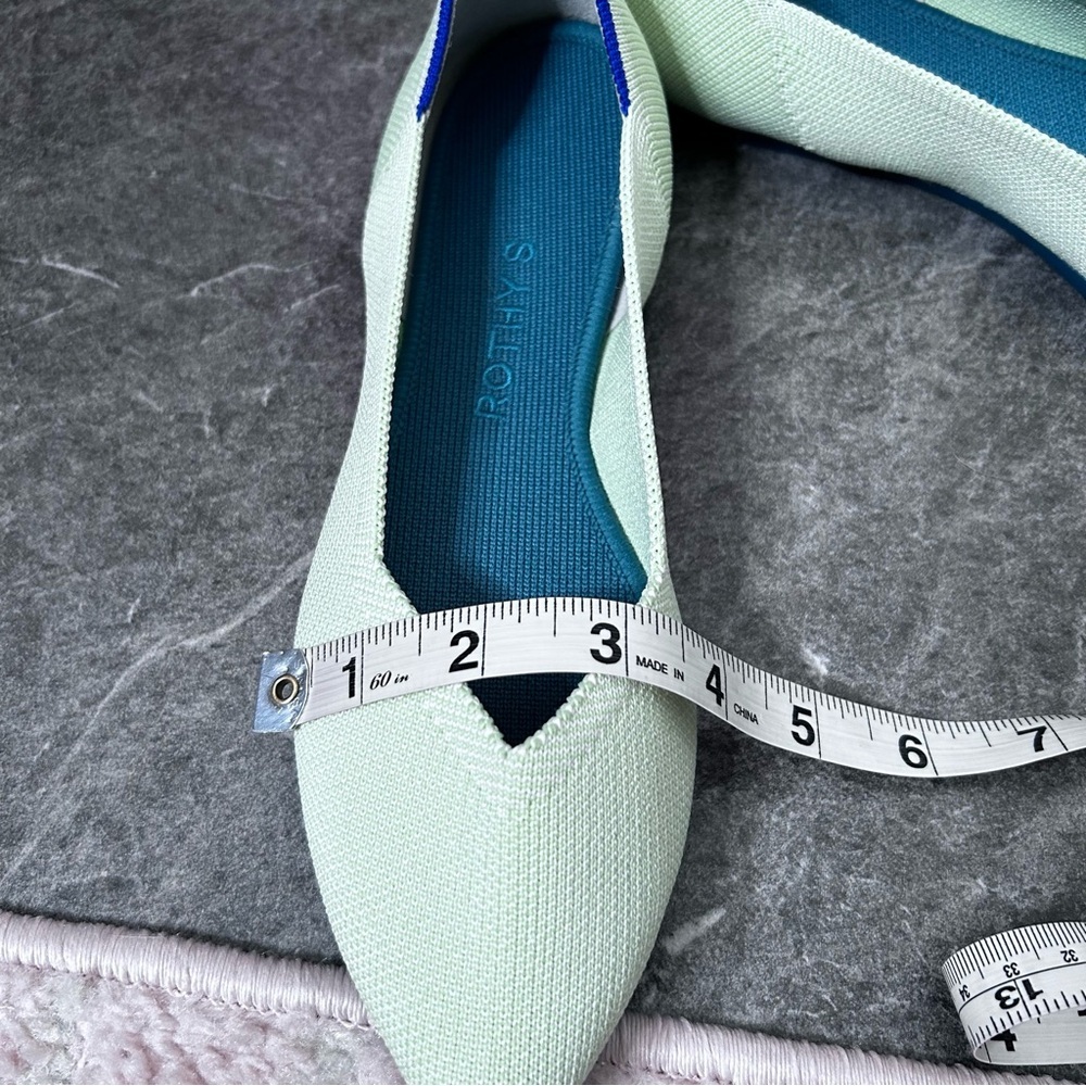 Rothy's The Point Sour Apple Green Flats Size W7.5 Office Travel - Picture 13 of 13